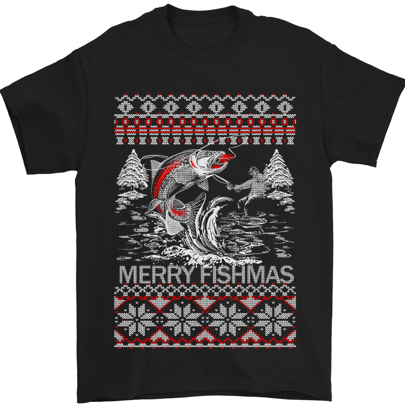 a black t - shirt with a fish on it
