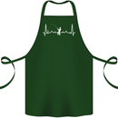 Fishing Pulse ECG Fisherman Heart Beat Cotton Apron 100% Organic Forest Green