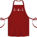 Fishing Pulse ECG Fisherman Heart Beat Cotton Apron 100% Organic Maroon
