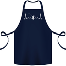 Fishing Pulse ECG Fisherman Heart Beat Cotton Apron 100% Organic Navy Blue