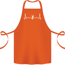 Fishing Pulse ECG Fisherman Heart Beat Cotton Apron 100% Organic Orange