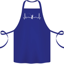 Fishing Pulse ECG Fisherman Heart Beat Cotton Apron 100% Organic Royal Blue