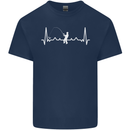 Fishing Pulse ECG Fisherman Heart Beat Mens Cotton T-Shirt Tee Top Navy Blue