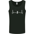 Fishing Pulse ECG Fisherman Heart Beat Mens Vest Tank Top Black