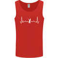 Fishing Pulse ECG Fisherman Heart Beat Mens Vest Tank Top Red