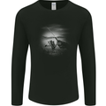 Fishing Rod And Reel Fisherman Mens Long Sleeve T-Shirt Black