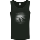 Fishing Rod And Reel Fisherman Mens Vest Tank Top Black