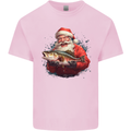Fishing Santa Claus Fisherman Christmas Kids T-Shirt Childrens Light Pink
