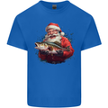 Fishing Santa Claus Fisherman Christmas Kids T-Shirt Childrens Royal Blue