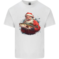 Fishing Santa Claus Fisherman Christmas Kids T-Shirt Childrens White