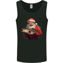 Fishing Santa Claus Fisherman Christmas Mens Vest Tank Top Black