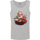 Fishing Santa Claus Fisherman Christmas Mens Vest Tank Top Sports Grey