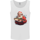 Fishing Santa Claus Fisherman Christmas Mens Vest Tank Top White