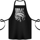 Fishing Trout USA Flag Fisherman America Fish Cotton Apron 100% Organic Black