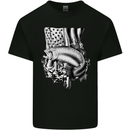 Fishing Trout USA Flag Fisherman America Fish Kids T-Shirt Childrens Black