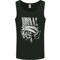 Fishing Trout USA Flag Fisherman America Fish Mens Vest Tank Top Black