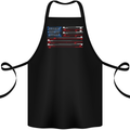 Fishing USA Flag American Fisherman Rod Cotton Apron 100% Organic Black