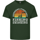 Fishing Weekend Forecast Funny Fisherman Beer Mens Cotton T-Shirt Tee Top Forest Green