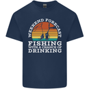 Fishing Weekend Forecast Funny Fisherman Beer Mens Cotton T-Shirt Tee Top Navy Blue