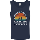 Fishing Weekend Forecast Funny Fisherman Beer Mens Vest Tank Top Navy Blue
