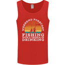 Fishing Weekend Forecast Funny Fisherman Beer Mens Vest Tank Top Red