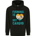 Fishing is My Cardio Funny Fisherman 1 Mens 80% Cotton Hoodie Black