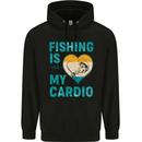 Fishing is My Cardio Funny Fisherman 1 Mens 80% Cotton Hoodie Black