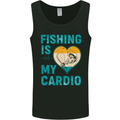 Fishing is My Cardio Funny Fisherman 1 Mens Vest Tank Top Black