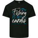 Fishing is My Cardio Funny Fisherman 2 Mens Cotton T-Shirt Tee Top Black