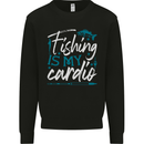 Fishing is My Cardio Funny Fisherman 2 Mens Sweatshirt Jumper Black
