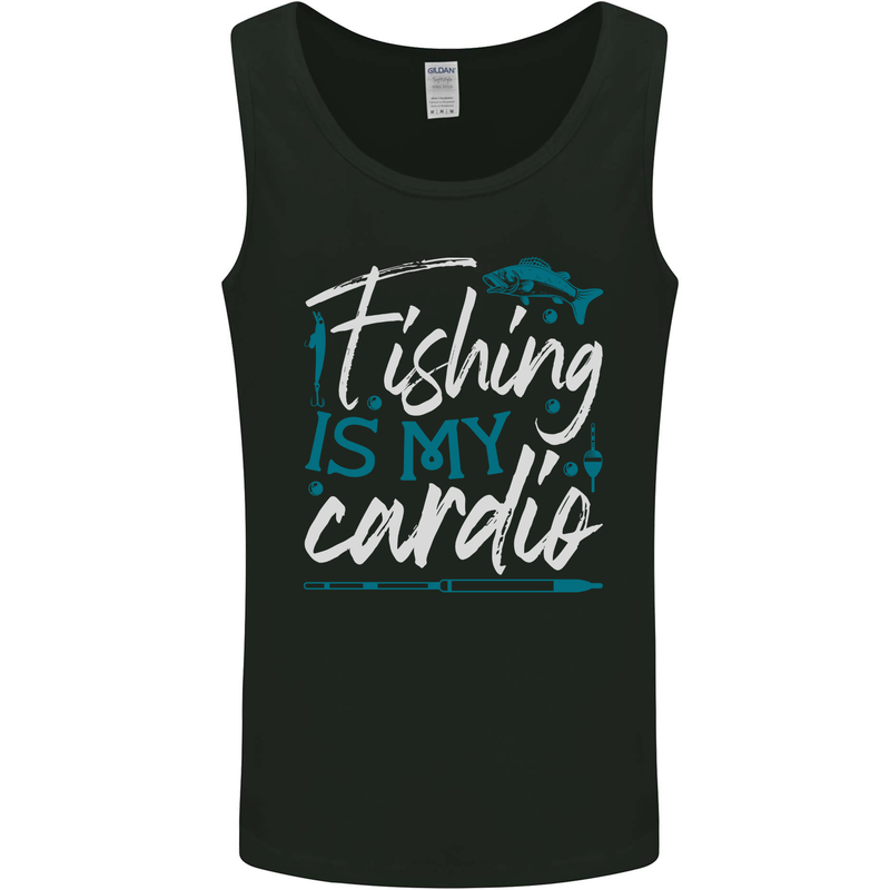 Fishing is My Cardio Funny Fisherman 2 Mens Vest Tank Top Black