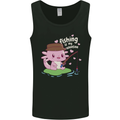 Fishing is My Valentine Funny Axolotl Mens Vest Tank Top Black