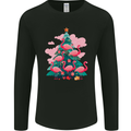 Flamingo Christmas Tree Xmas Mens Long Sleeve T-Shirt Black