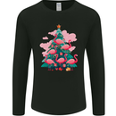 Flamingo Christmas Tree Xmas Mens Long Sleeve T-Shirt Black