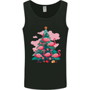 Flamingo Christmas Tree Xmas Mens Vest Tank Top Black