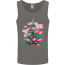Flamingo Christmas Tree Xmas Mens Vest Tank Top Charcoal