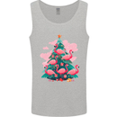 Flamingo Christmas Tree Xmas Mens Vest Tank Top Sports Grey