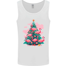 Flamingo Christmas Tree Xmas Mens Vest Tank Top White