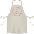 Floral Peace Symbol Hippie Love Cotton Apron 100% Organic Natural