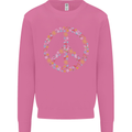Floral Peace Symbol Hippie Love Mens Sweatshirt Jumper Azalea