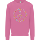 Floral Peace Symbol Hippie Love Mens Sweatshirt Jumper Azalea