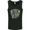 Floral Tribal Elephant Mens Vest Tank Top Black