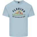 Florida Home Funny Raccoon Mens Cotton T-Shirt Tee Top Light Blue