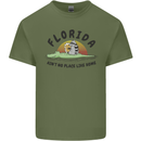 Florida Home Funny Raccoon Mens Cotton T-Shirt Tee Top Military Green