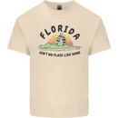 Florida Home Funny Raccoon Mens Cotton T-Shirt Tee Top Natural