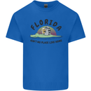 Florida Home Funny Raccoon Mens Cotton T-Shirt Tee Top Royal Blue