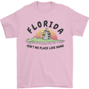 Florida Home Funny Raccoon Mens T-Shirt 100% Cotton Light Pink
