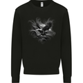 Flying American Eagle & USA Flag Mens Sweatshirt Jumper Black