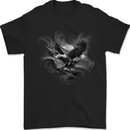 Flying American Eagle & USA Flag Mens T-Shirt 100% Cotton Black