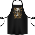 Foliage Skull Cotton Apron 100% Organic Black